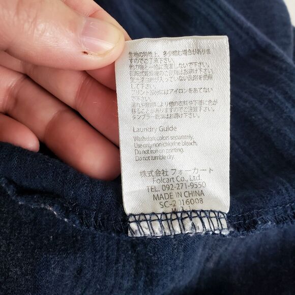 Godzilla Wave T-Shirt Toho Mens L Blue Short Sleeve Heavy Cotton Ukiyo-e - Picture 10 of 10